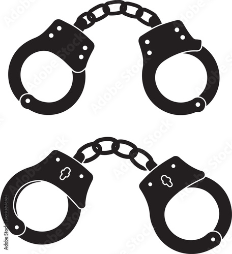 Handcuff restraint police security tool vector illustration