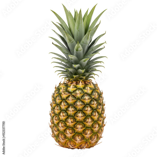 Isolated Fresh Whole Pineapple Sweet Tropical Fruit in Transparent Png photo