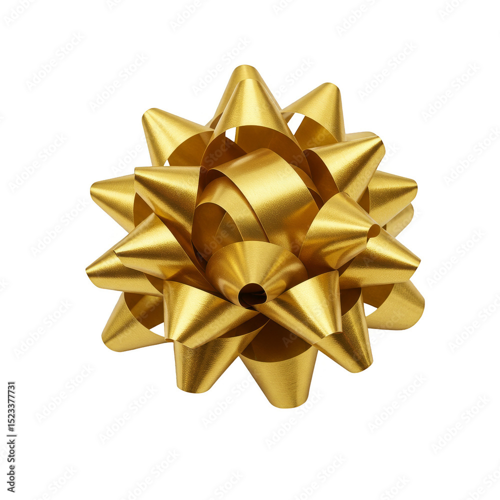 Isolated Gold Bow Ribbon Gift Decoration for Christmas Celebration Festive Isolated Gold Bow Ribbon Gift Decoration for Christmas Celebration Festive