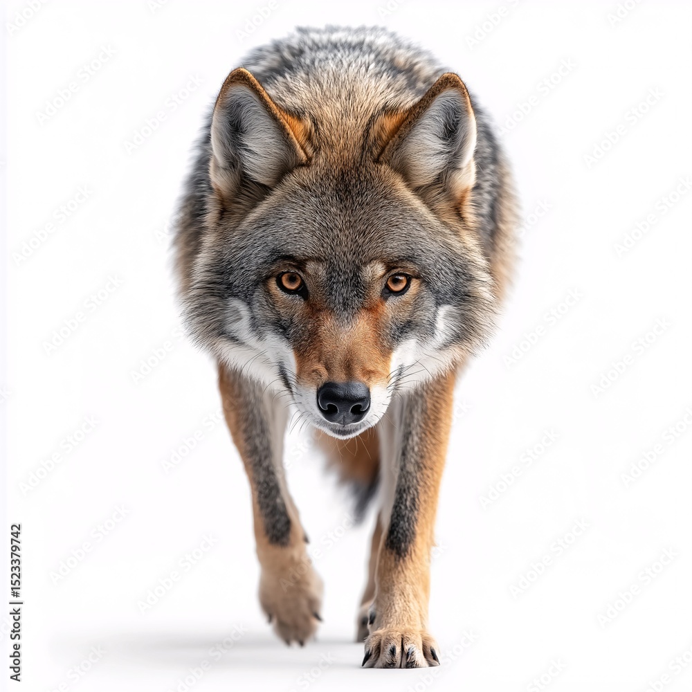 Fototapeta premium Majestic Timber Wolf in Natural Habitat. Primal Instincts and Aggressive Wildlife Behavior