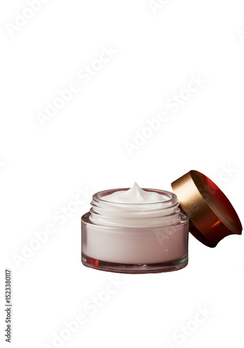 Transparent Background Cosmetic Cream Jar for Skincare and Beauty