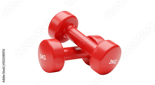 Isolated Red Dumbbell Stacked for Fitness and Strength Transparent PNG
