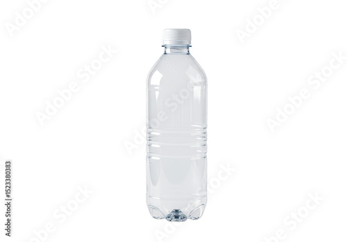 Transparent Plastic Water Bottle Isolated on Transparent Background