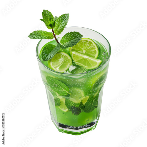 Transparent PNG Mojito Cocktail with Lime and Mint Refreshing Beverage