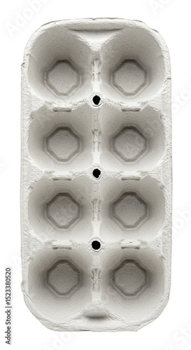 Transparent Illustration of an Empty Gray Egg Carton Container Isolated