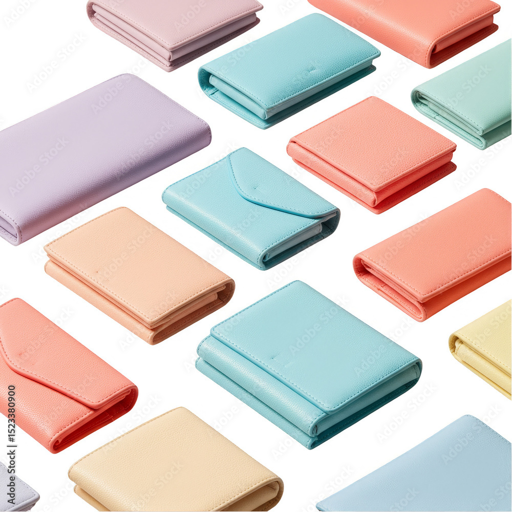 Fototapeta premium Pastel Folded Cloth Fabric Stack Illustration with Isolated Soft Color