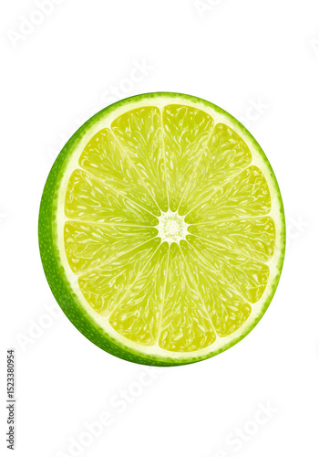 Isolated Slice Of Green Lime Fruit Citrus Healthy Food Transparent Png