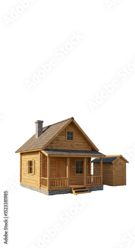 Illustration of Wooden Hous...