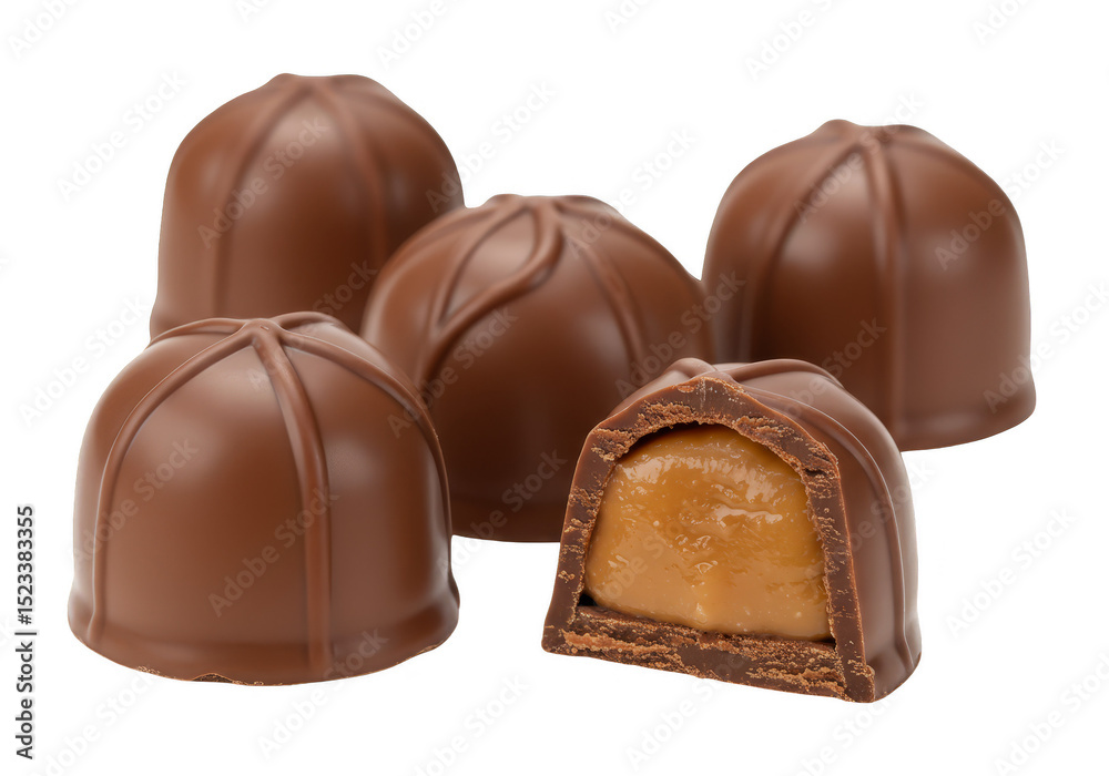 Fototapeta premium Isolated Transparent Background Chocolate Truffle Candy Sweet Dessert