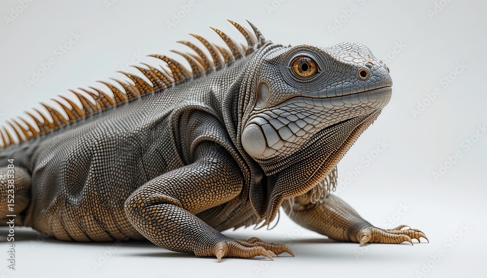 Obraz premium Close-up view of a detailed iguana.