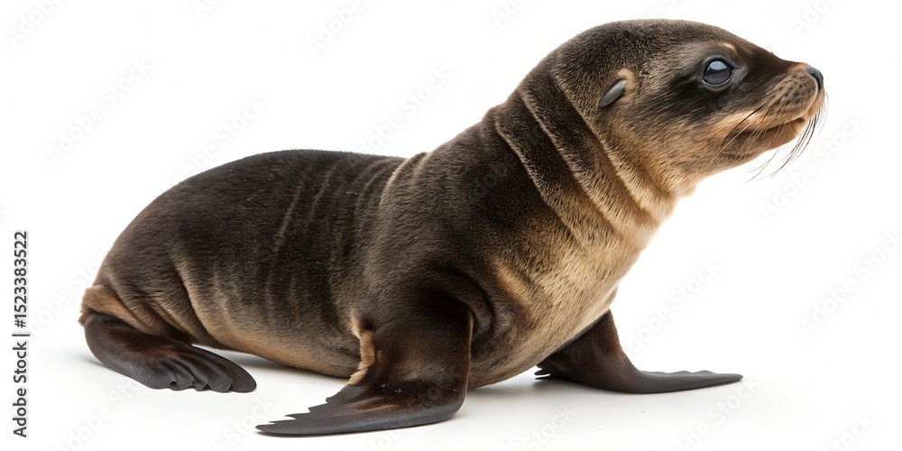 Obraz premium Adorable California Sea Lion Resting On Rocky Shore Under Bright Sunlight
