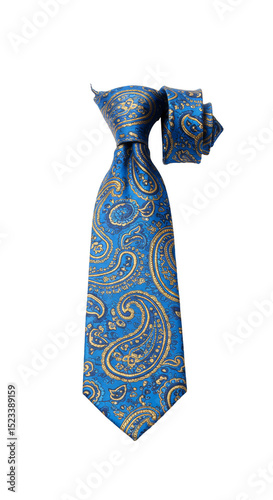 Isolated Blue Silk Tie with...