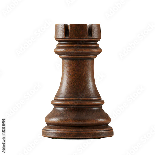 Isolated Bronze Chess Rook ...