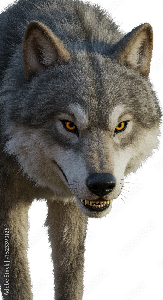 Fototapeta premium Realistic Illustration of Isolated Gray Wolf Animal with Transparent Background