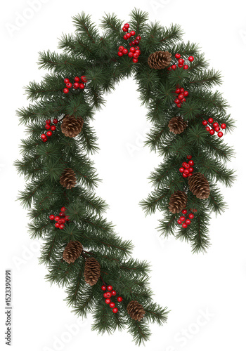 Isolated Christmas Pine Wre...