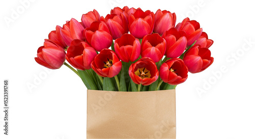 Isolated Closeup of Red Tul...