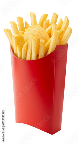 Isolated French Fries In Re...