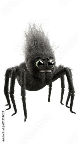 Isolated Furry Black Toy Sp...