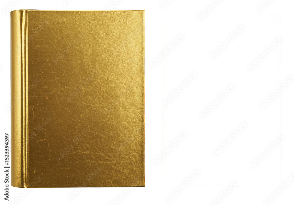 Fototapeta premium Isolated Gold Book with Blank White Pages Illustration on White
