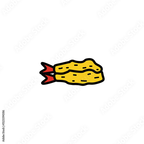 Ebi furai food icon design vector illustration