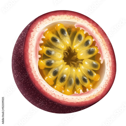 Isolated Half Passion Fruit...