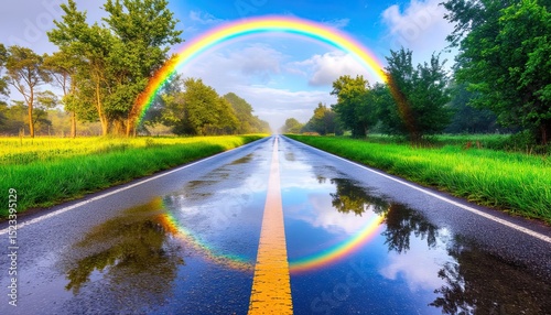 Puddle Rainbow Path
