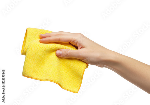 Isolated Hand Hold Yellow M...