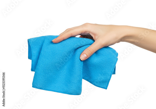 Isolated Hand Holding Blue ...