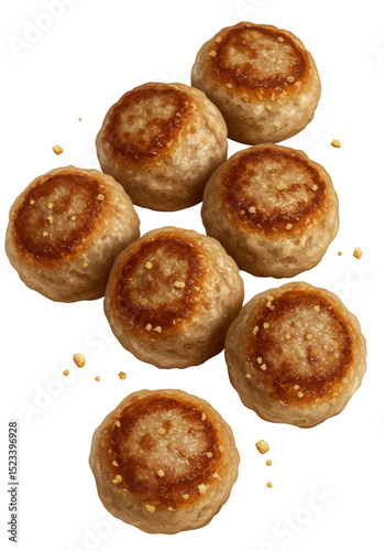 Isolated Image of Delicious Grilled Meatballs on Transparent Background