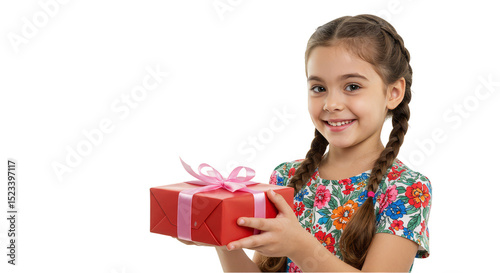 Isolated Image of Happy Lit...