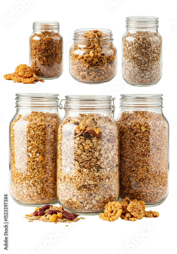 Isolated Image Six Jars Fil...