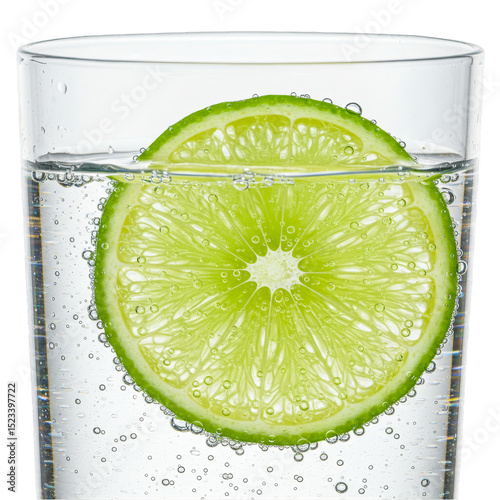 Isolated Lime Slice in Tran...