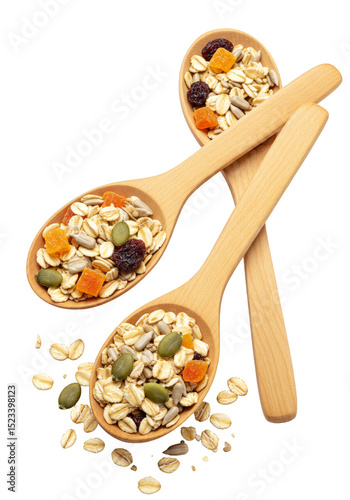 Isolated Muesli with Raisin...