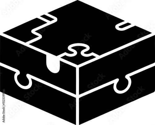 Puzzle Box Silhouette Vector Illustration 