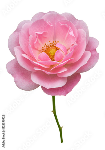 Isolated Pink Rose Bloom on...