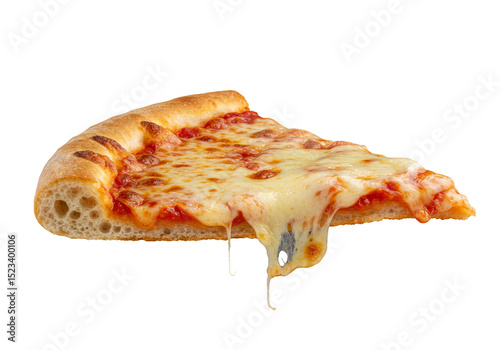 Isolated Pizza Slice With Melted Cheese Transparent Background