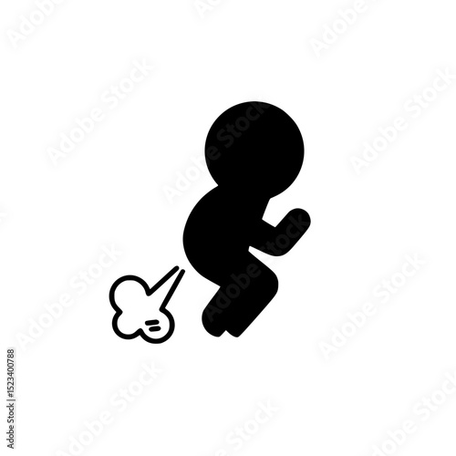 Farting Stick Figure Icon