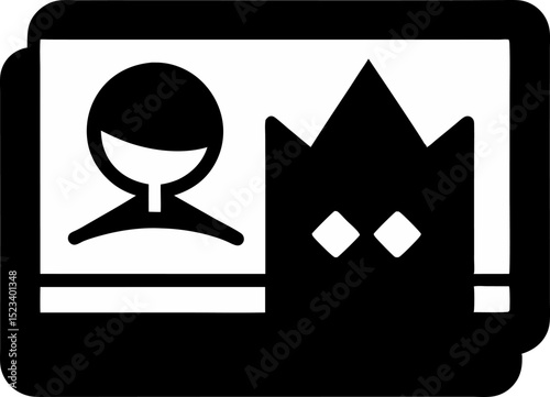 Visual Card Icon Silhouette Vector Illustration 