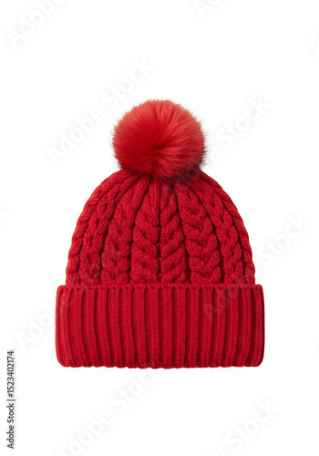 Isolated Red Knitted Woolen...