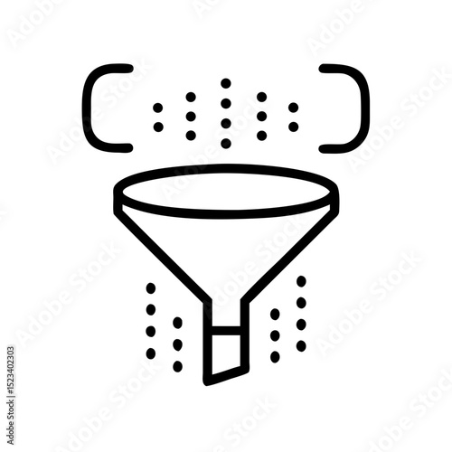 Illustration of a funnel symbolizing filtering and data processing. This design suggests a process of refining and streamlining information