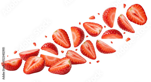 Isolated Sliced Strawberrie...