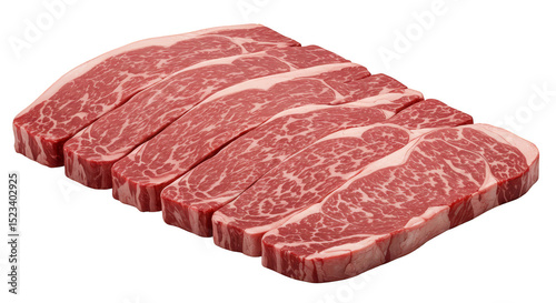 Isolated Slices Of Raw Fresh Red Beef Steak Food Background PNG