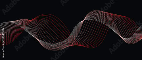 Abstract wave lines in color gradient on minimalist background. Futuristic and dynamic look, perfect for tech, digital, and modern design projects.