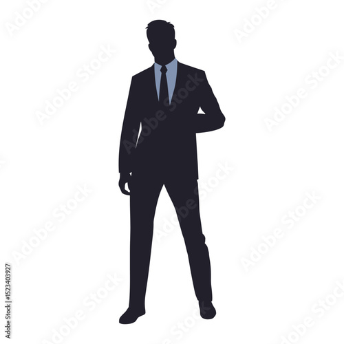 Professional Businessman Silhouette - Standing Man in Suit