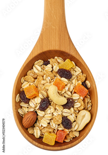 Isolated Top View Muesli on...