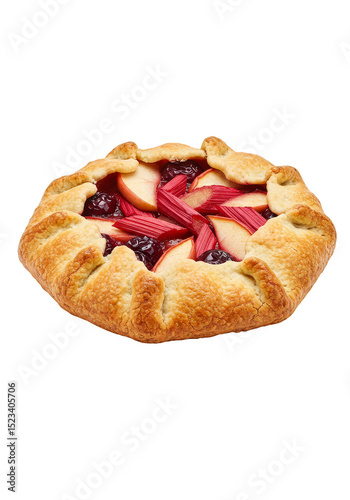 Isolated Transparent Background of Apple Fruit Galette Pastry Dessert
