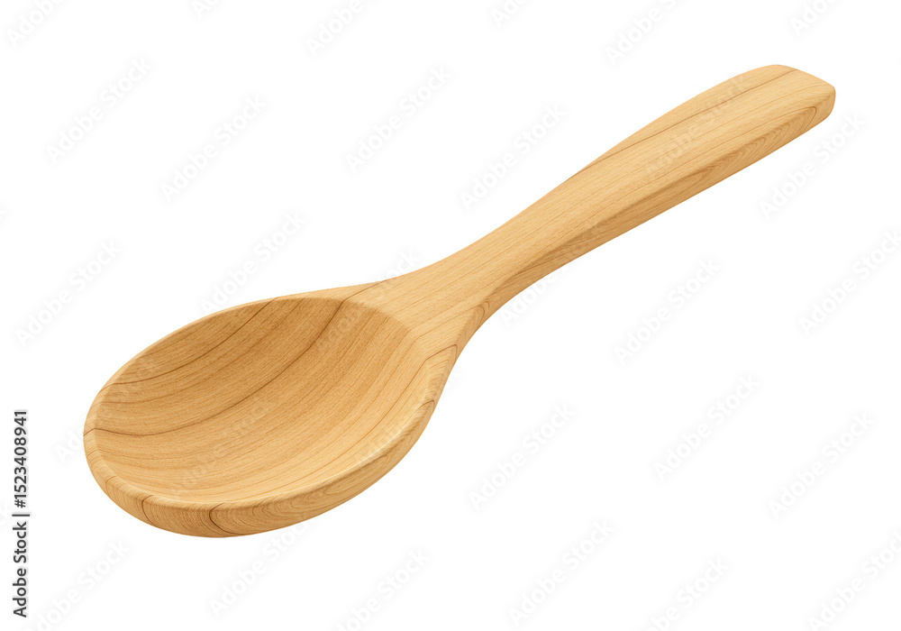 Isolated Wooden Spoon with Natural Rustic Grain in Transparent Background Isolated Wooden Spoon with Natural Rustic Grain in Transparent Background