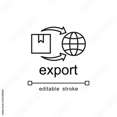 Box being exported to a globe with arrows, representing global trade. Perfect for illustrating international shipping, logistics, transportation concepts.

Export concept with box, globe, and arrows r