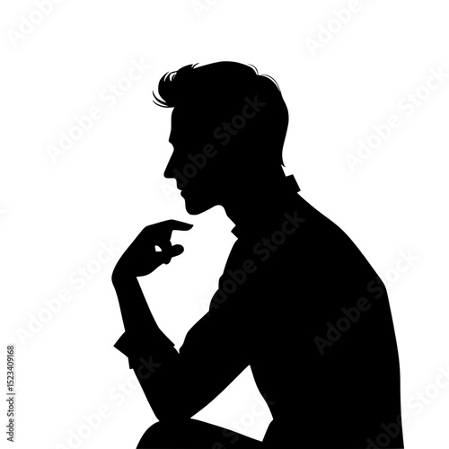 Sillhouette of man sitting alone