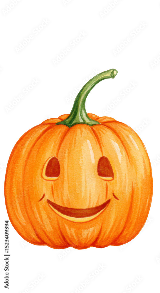 Obraz premium Orange Halloween Jack O Lantern Pumpkin Illustration Transparent Background
